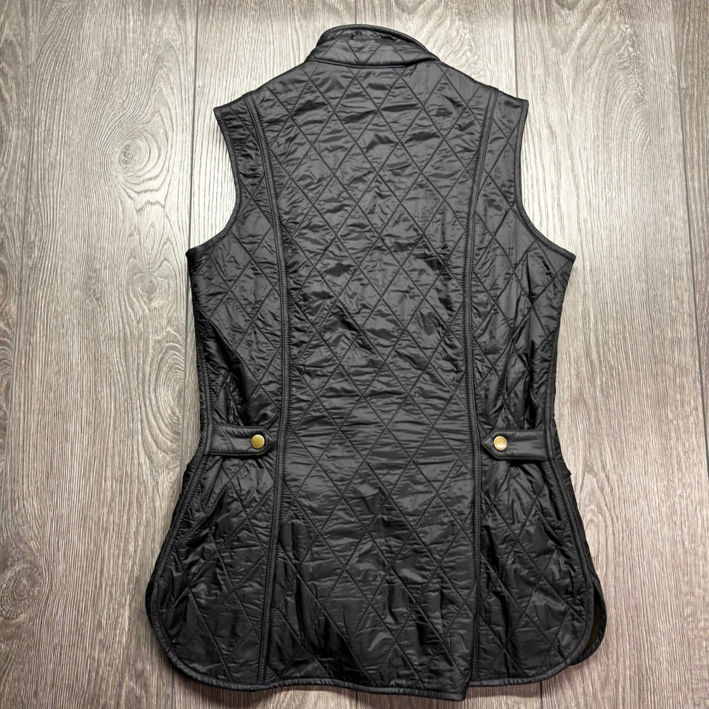 Barbour Wray Gilet Black Quilted Fleece Lined Vest LGI0017 Women US 4 UK 8 - Picture 7 of 11